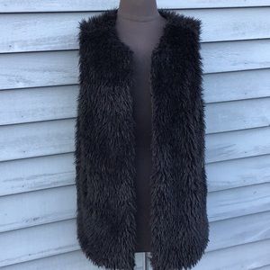 Jason Maxwell Black Faux Fur Vest Size Medium